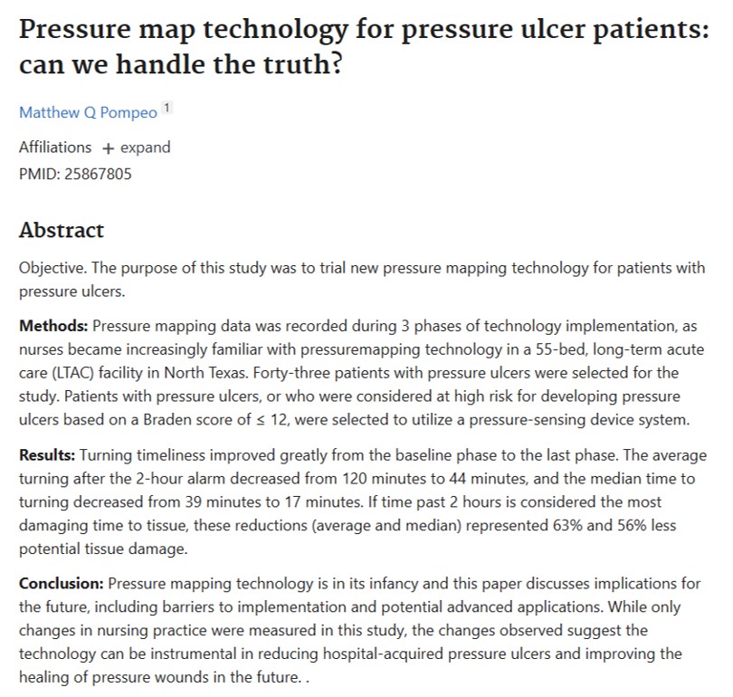Pressure Map Technology for Pressure Ulcer Patients: Can We Handle the Truth?