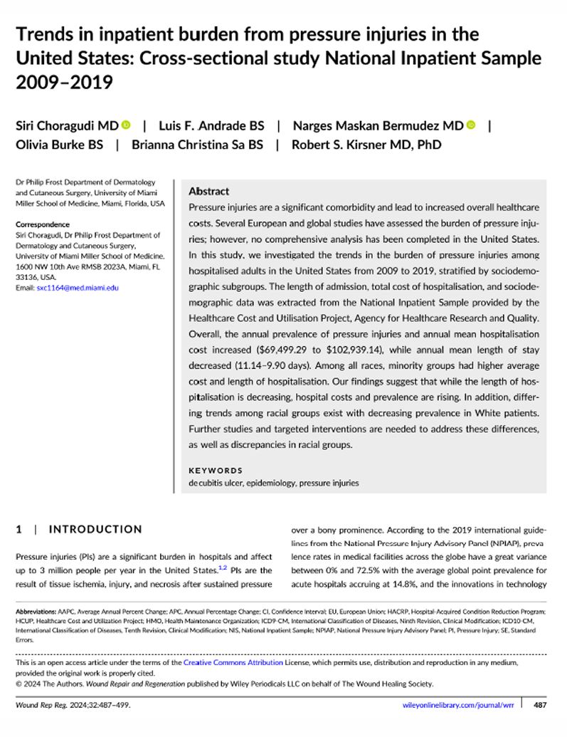 Trends in inpatient burden from pressure injuries in the United : Cross‐sectional study National Inpatient Sample 2009–2019